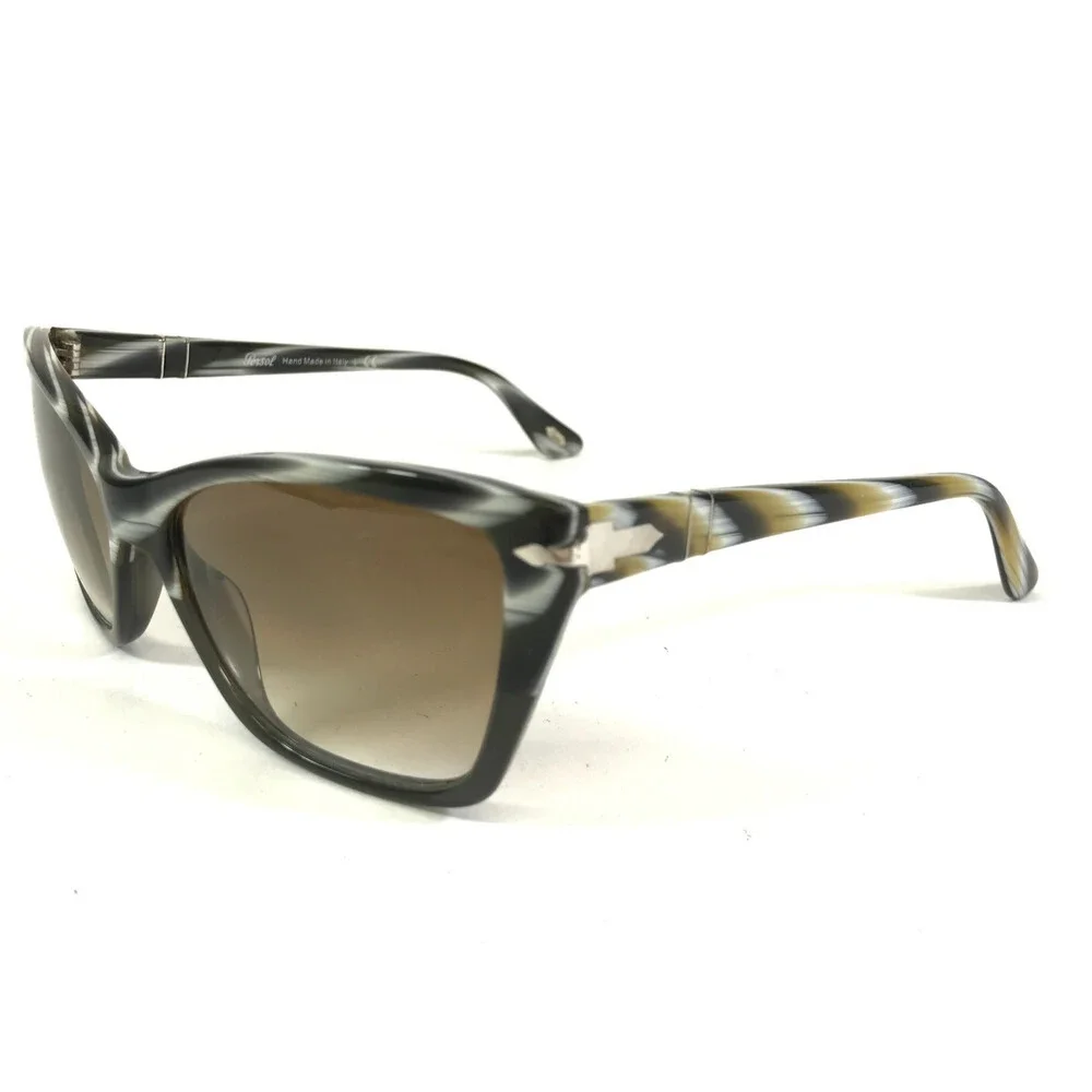 Persol Sunglasses 3023-S 954/51 Brown White Cat Eye Frames Brown Gradient Lenses